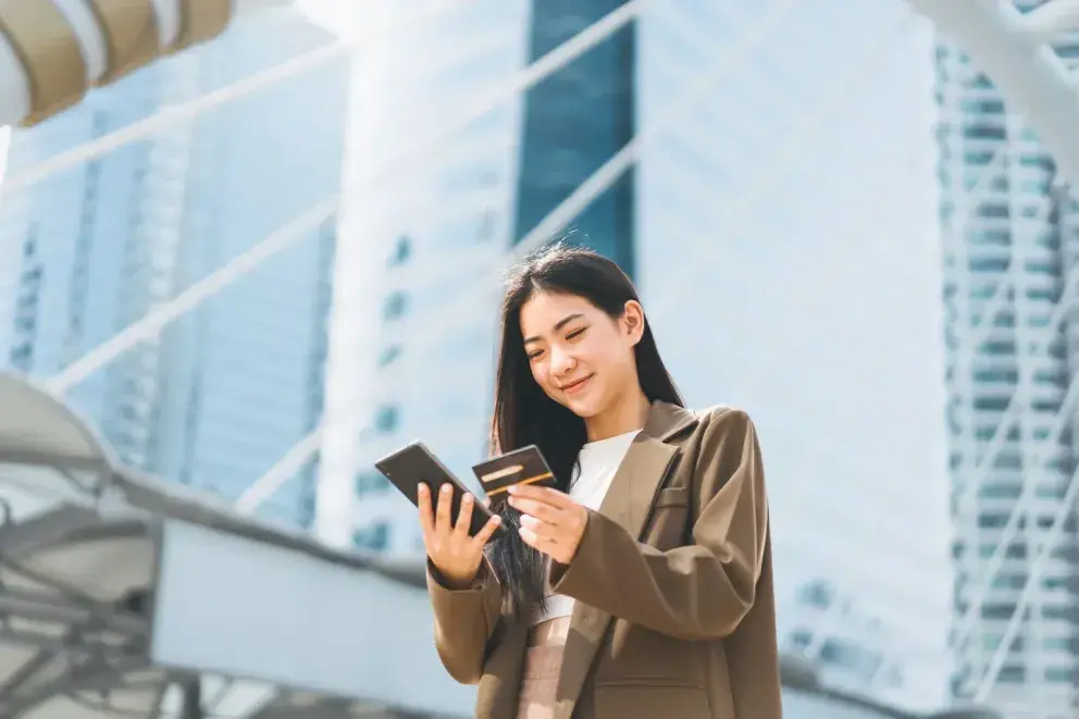 Woman with phone Woman with phone